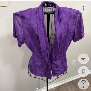 Dana Buchman Sheer Purple Blouse